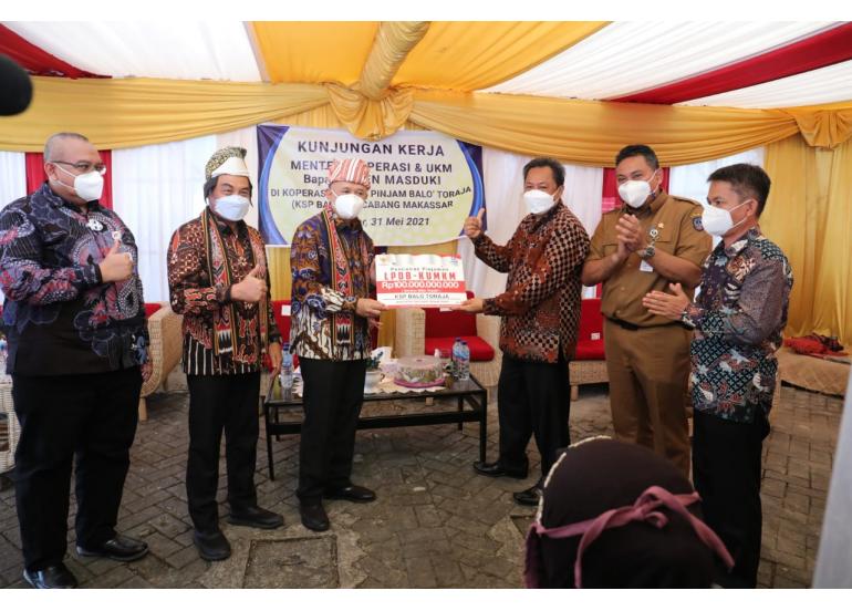 LPDB KUMKM Salurkan Dana Bergulir Rp100 miliar ke KSP Balo Toraja 