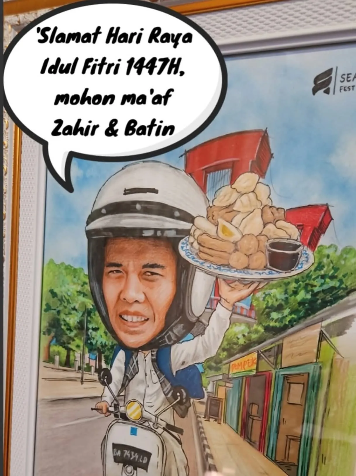 Karikatur Ustad Abdul Somad Bawa Pempek Singgung Soal Perbedaan Lebaran