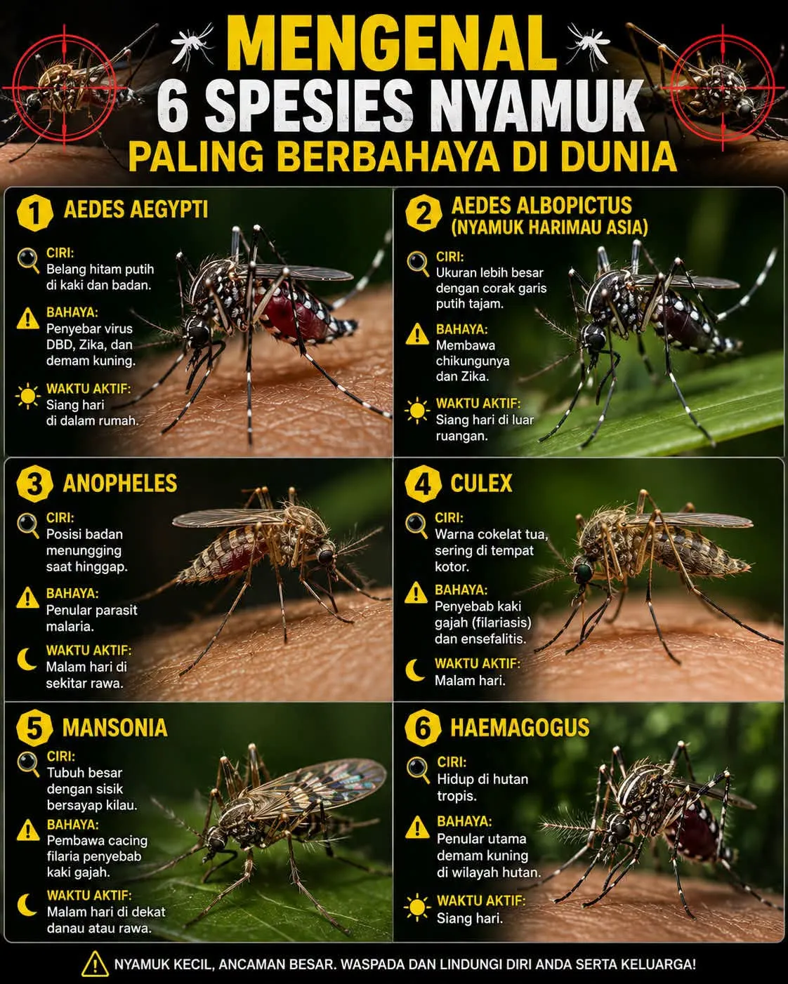 Berita Terkini: 6 Spesies Nyamuk Berpotensi Berbahaya