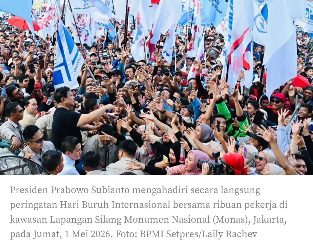 Hadiri Peringatan Hari Buruh, Presiden Tegaskan Keberpihakan Negara pada Pekerja