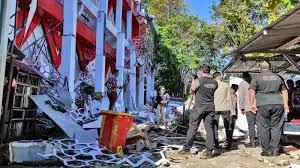 Gedung KONI Sario Kota Manado Rusak Parah Imbas Gempa Berkekuatan 7,6 Magnitudo