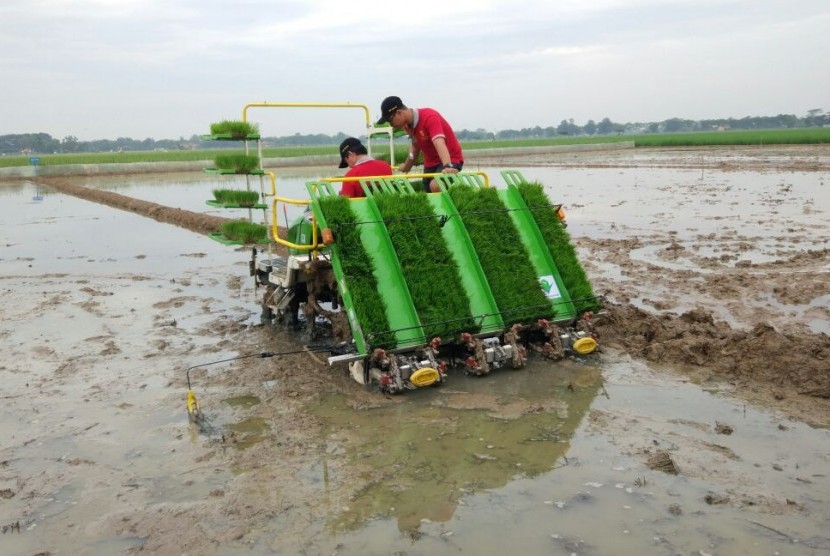 Kementan Luncurkan Mesin Tanam Padi Jajar Legowo 